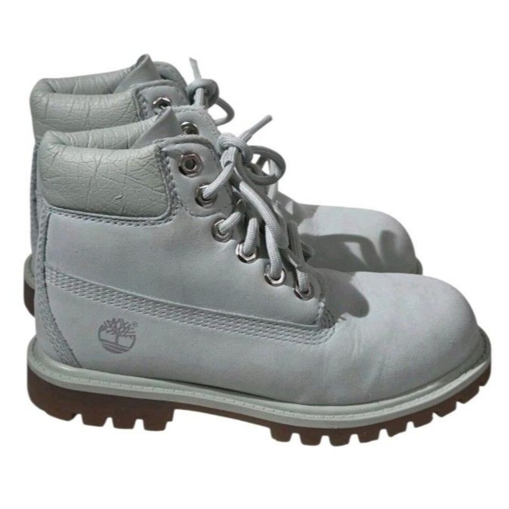 Timberland 6-Inch Premium Waterproof Boots Mint Green / Light Blue Kids Sz 12T